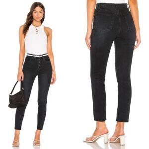 We Wore What Danielle high rise button fly jeans black - 24
